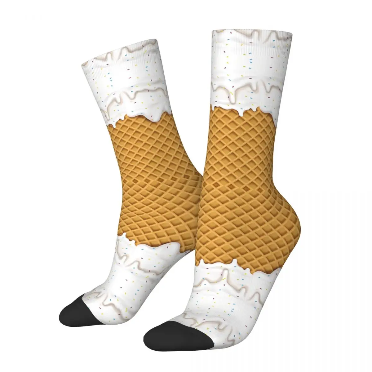 Melted Chocolate Vanilla Ice Cream Sock Printed Man Polyester