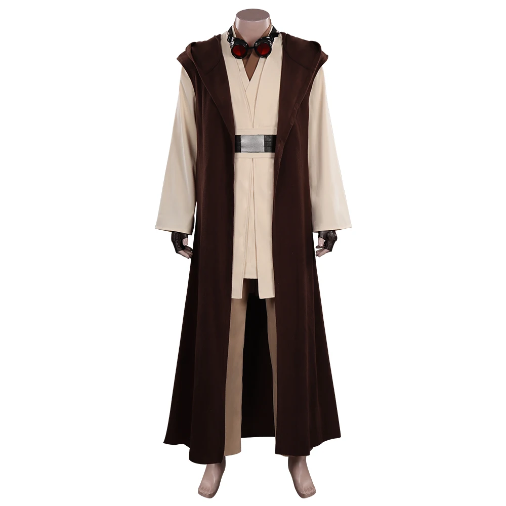 Adult Obi Wan Cosplay Costume Men Role Play Coat Jedi Uniform Movie Space Battle Outfits Halloween Fantasy Carnival Party Suit