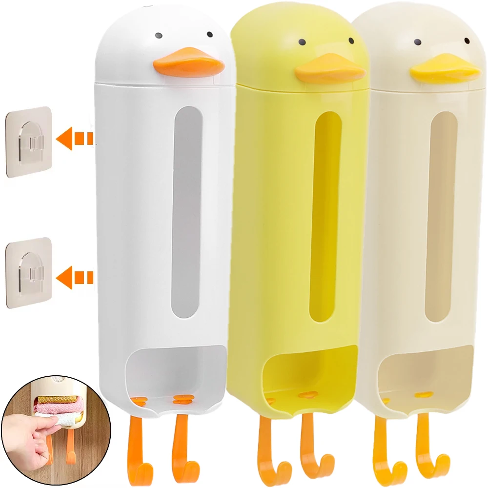 1PC Penguin Underwear Socks Storage Box Punching-free Wardrobe Wall-mounted Sorting Box Baby Adult Clothing Sorting Storage Box