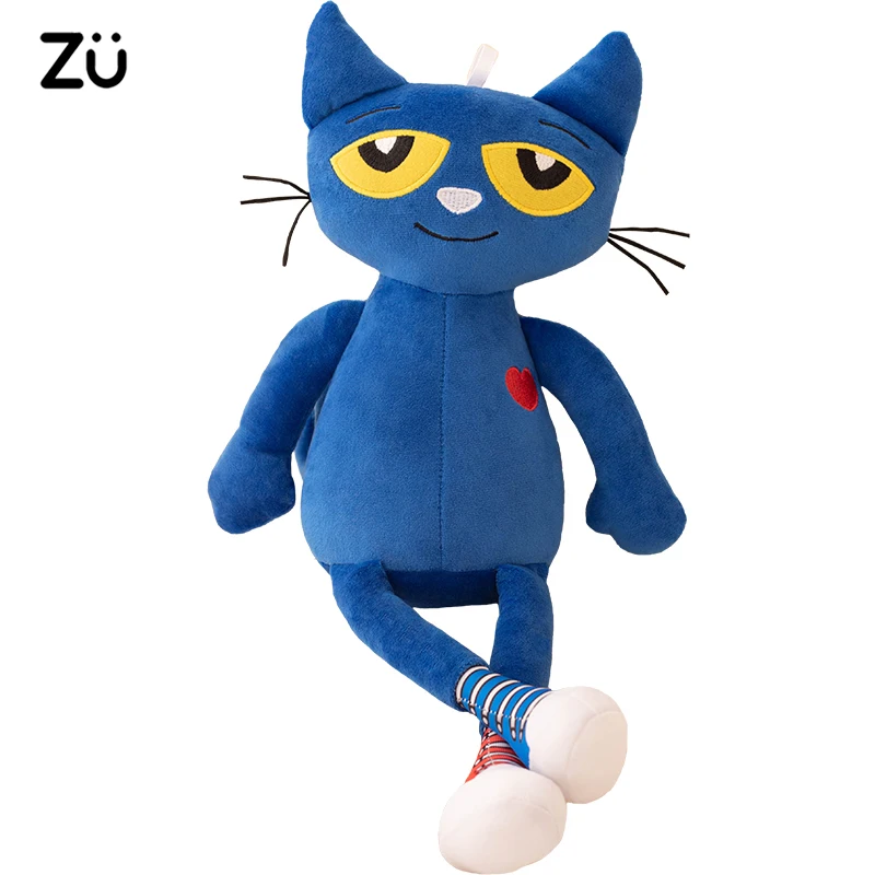 

ZU мультяшный персонаж Pete the Cat плюшевая кукла мягкие кошки игрушки Kawaii синий котенок для Девочки Мальчика 15,5 дюйма