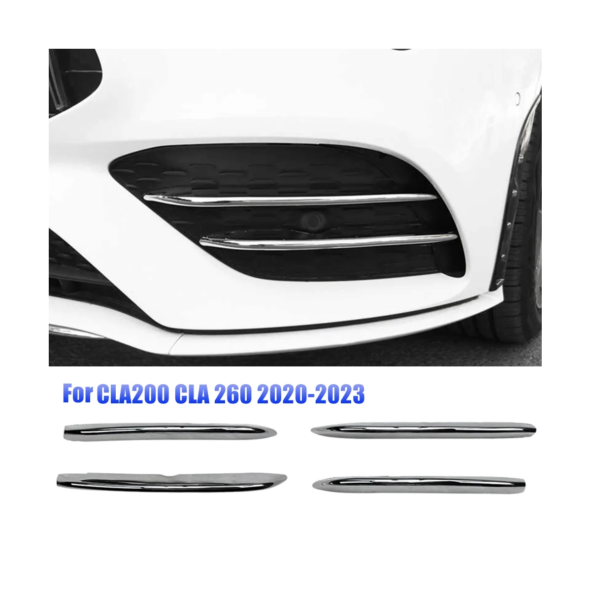 

4 шт., декоративные полосы для переднего бампера Mercedes Benz CLA200 CLA 260 2020-2023