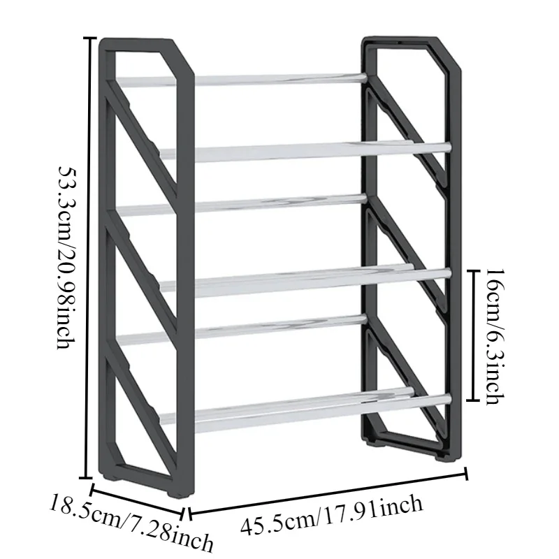 1PC Simple Shoerack Hallway Shoe Rack Easy To Assemble Shoe Rack Trapezoidal Living Room Space Saving Shoes Shelf Room Balcony