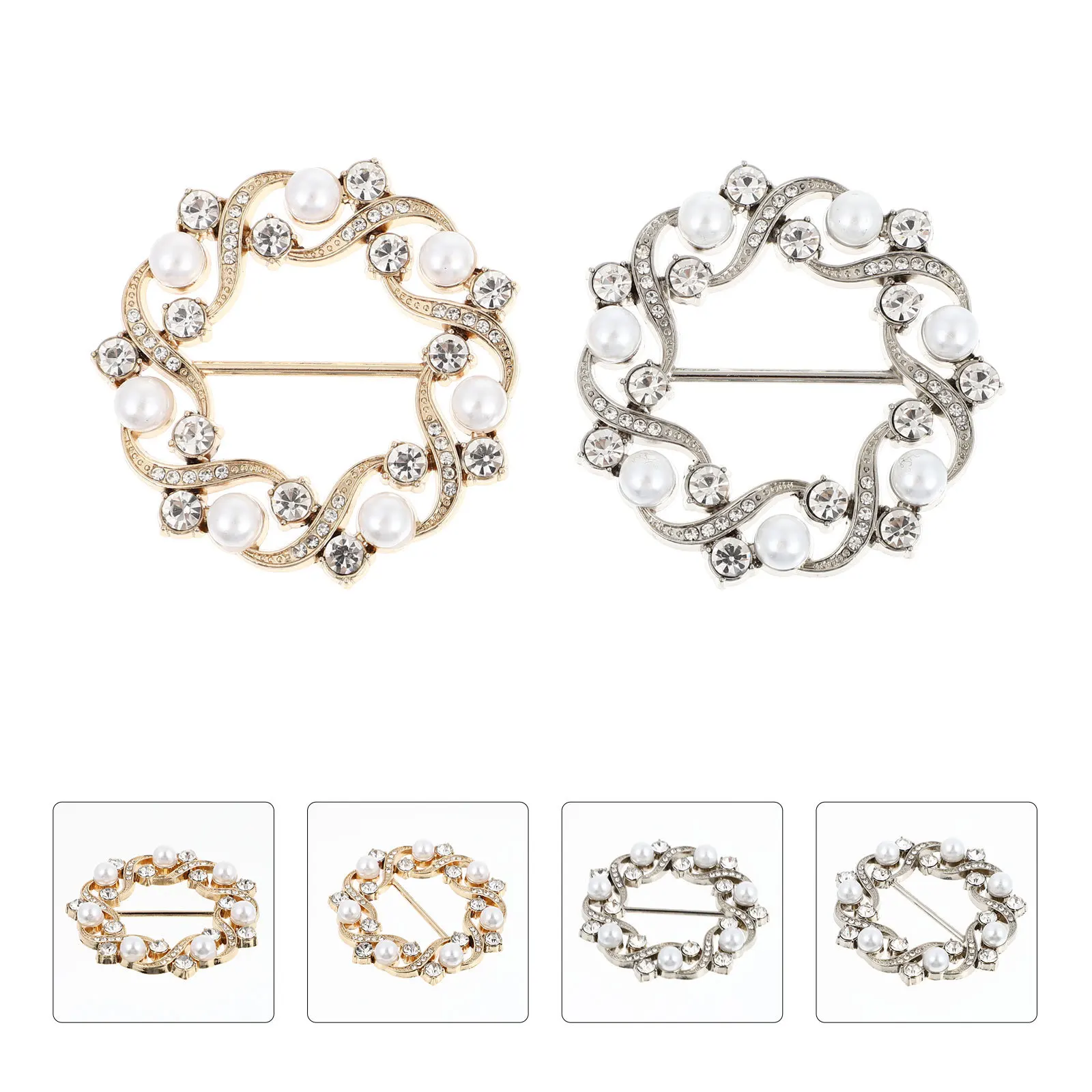 2 قطعة أبازيم الملابس تي شيرت كليب وشاح حريري التعادل خواتم الزاوية عقدة أبازيم وشاح الموضة كليب خواتم دائم السلس سبيكة