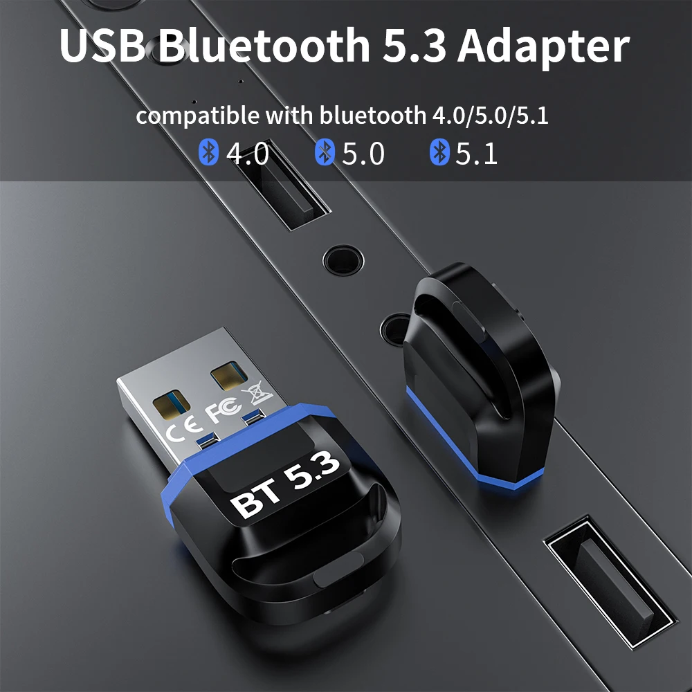 Adaptador Bluetooth Dongle Receptor Usb para PC, adaptador Bluetooth 5,3 5,0 para ratón inalámbrico 5 0