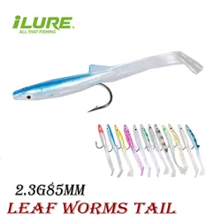 ILURE 6PCS/Lot Soft Fishing Lure High Quality Artificial Silicone Eel Bait With Hook Wobbler 8CM 2.3g Sea Fishing Trout Tackle