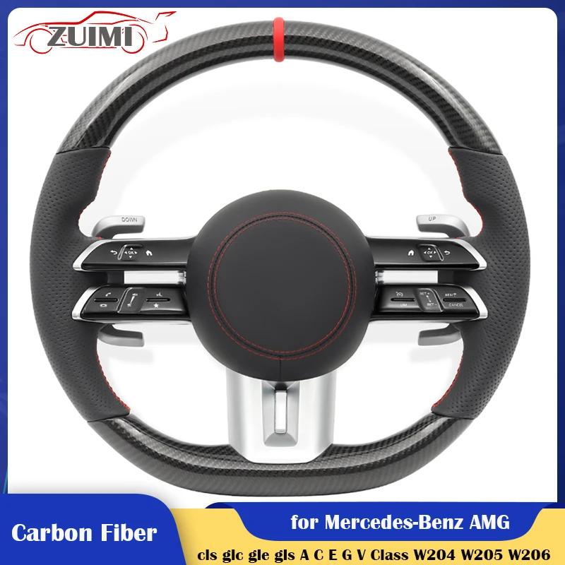 

Plug and Play Carbon Car Steering Wheel for Mercedes-Benz C E S G V Class W204 W205 W206 W212 W213 W221 W222 W223 cls glc gle