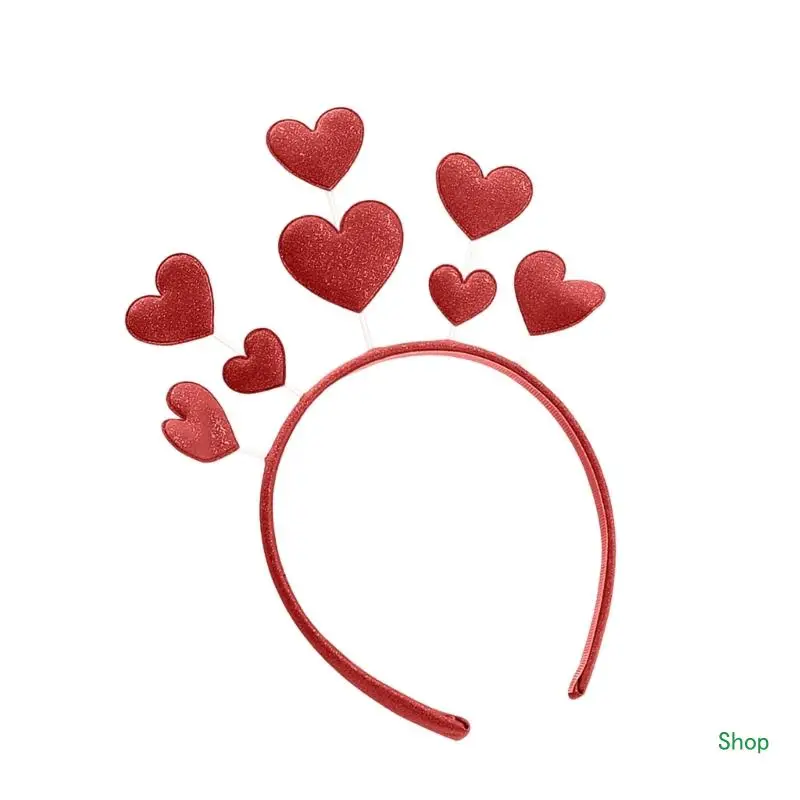 Dropship Shimmering Love Heart Hairhoop Valentines Headwear Female Decorative Headband