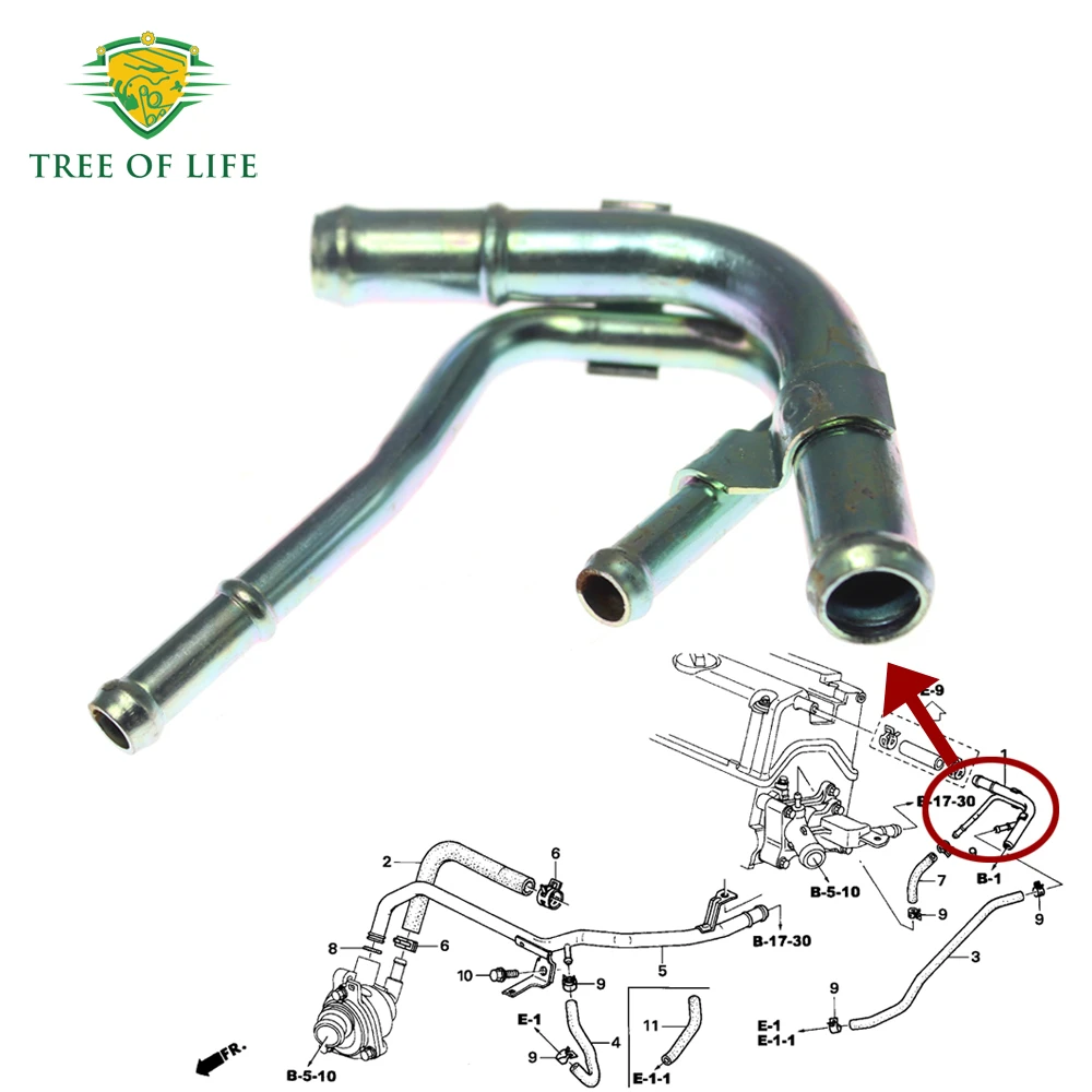 

Трубка PCV (отсекатель паров топлива) для Honda Accord 2.4 2003-2007 17137-RAA-A01 17137RAAA00 17137 RAA A01