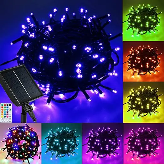 

Светодиодная гирлянда Redlife 66 футов (200 LED) с изменением цвета, 12 режимов, декоративная, с пультом ДУ, водонепроницаемая, многоцветная
