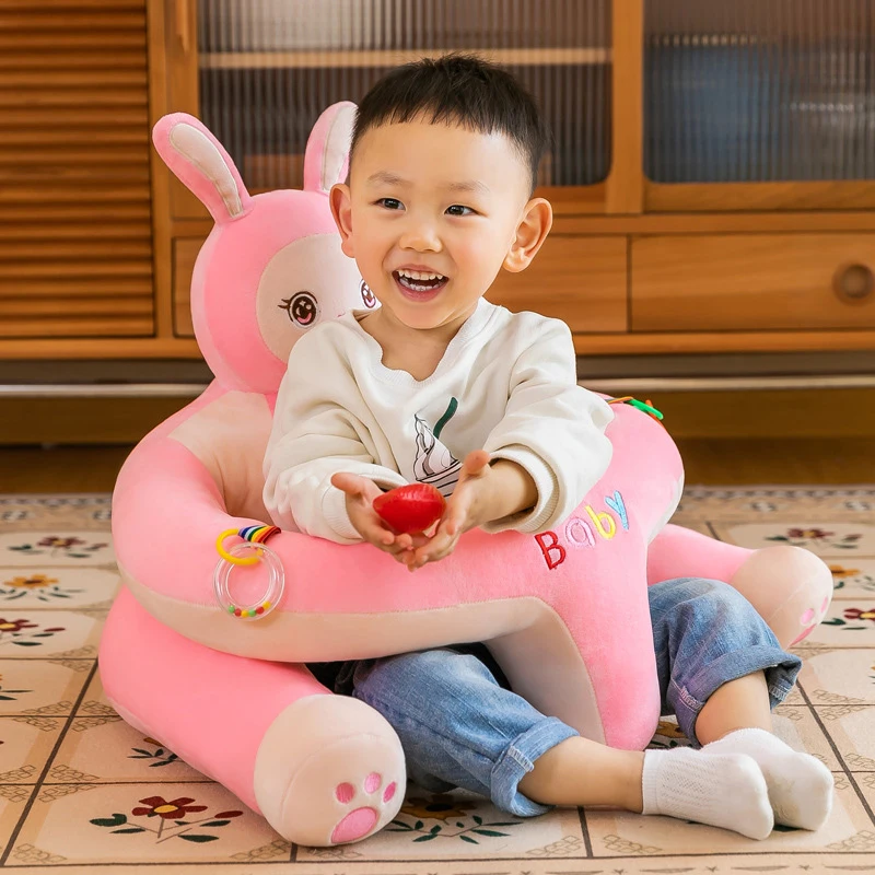 Baby Support Seat Plush Chair Learning To Sit Comfortable Toddler Nest Washable Filler Cradle Sofa (Only Chair Cover)