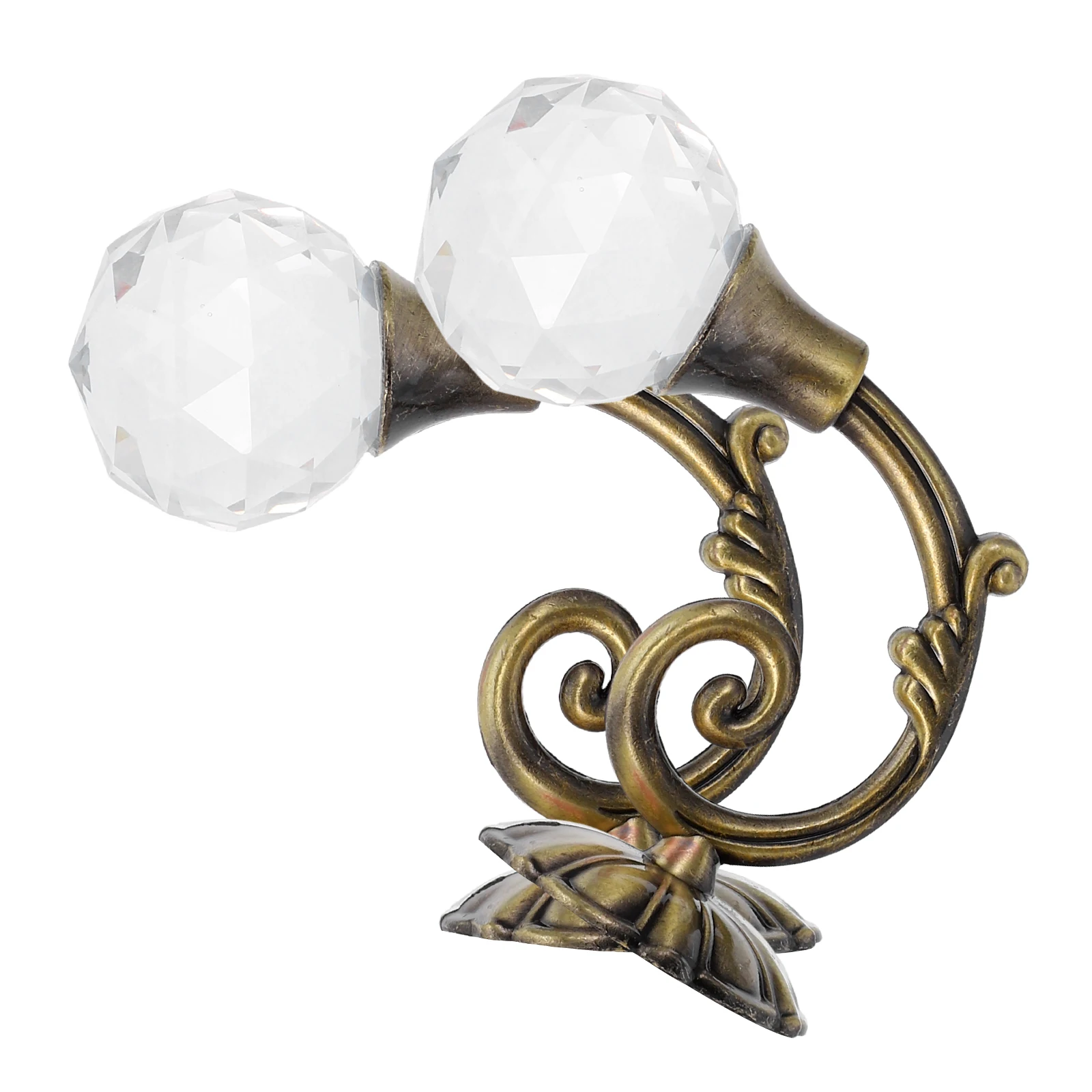 

2Pcs Curtain Holdback Hooks Crystal Ball Bronze Alloy Elegant Tieback Curtain Wall Hook Decorative Holdbacks