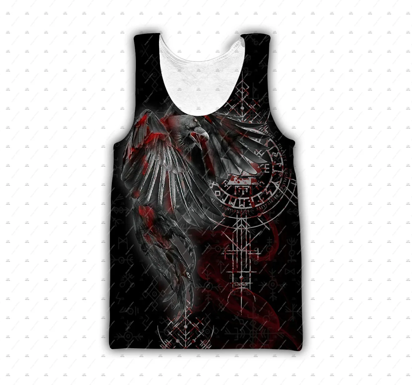 NewFashion Valhalla God Odin Warrior Wolf Fenrir Vintage Tattoo 3DPrint Streetwear Tee Summer Casual Vest Sleeveless Tank Top Q1
