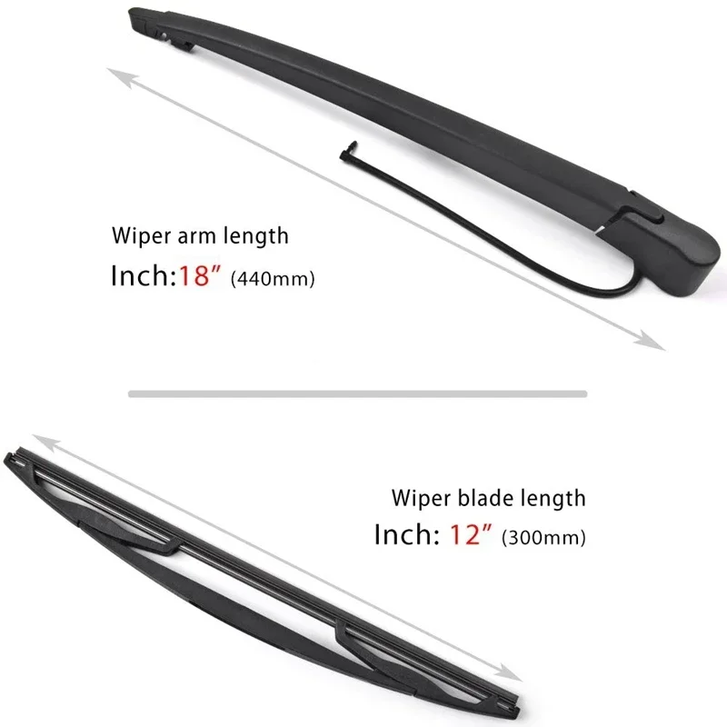 Rear Wiper Arm Set - Back Windshield Wiper Arm Blade Set #15277756, For Cadillac Escalade GMC Yukon Chevy Tahoe Suburban 07-13
