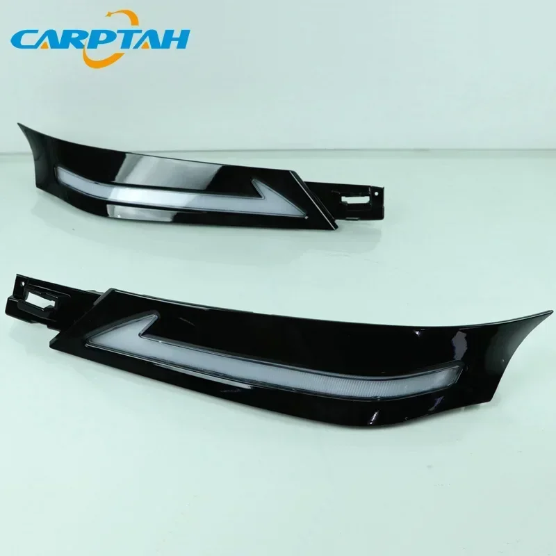 12V Car LED Daylihgts DRL For Toyota Vellfire 2016 2017 2018 2019 Dynamic Yellow Turn Signal Running Lights Day Driving Headlamp