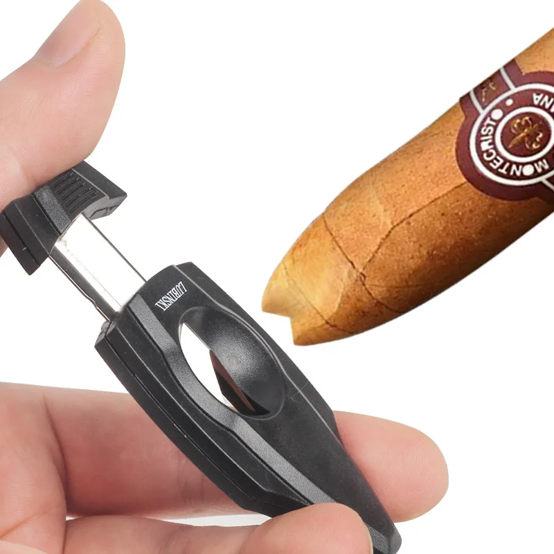 V Shape Cigar Cutter Knife Smoking Cigar Knife Puncher Guillotine Cigar Scissors Cutter Cutting Tool Gifts