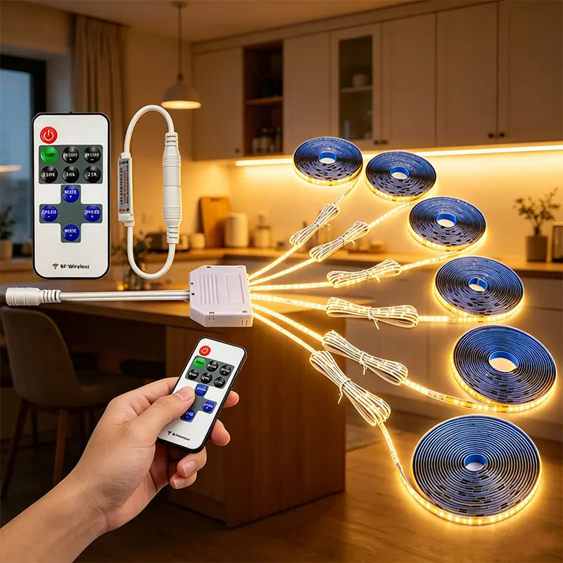 fita-led-cob-usb-5v-com-controle-remoto-rf-luz-branca-quente-regulavel-e-cortavel-de-1m-3m-para-armario-cozinha-quarto-e-guarda-roupa
