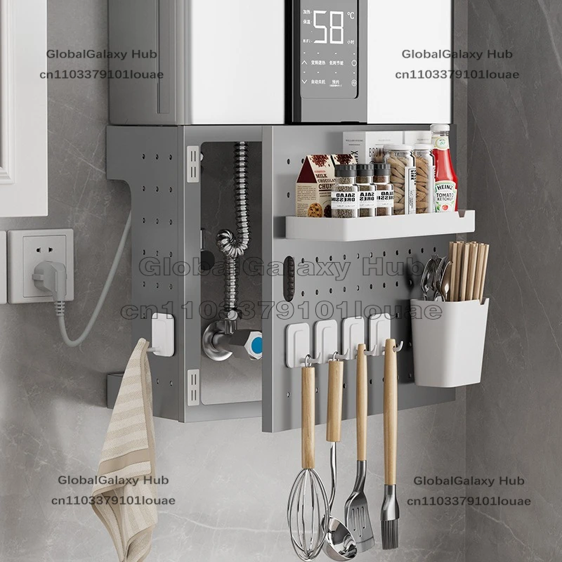 給湯器シールド-ドア開口部-ボード-キッチンラック-ガス管装飾シールド-パイプラインカバー-醜いバッフル