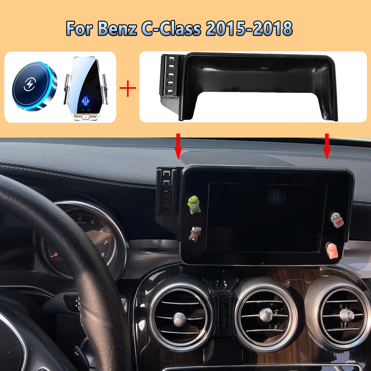 

Car Phone Screen Holder For Mercedes Benz C Class W205 2015 2016 2017 2018 Magnetic Wireless Charging Phone For MagSafe Mount