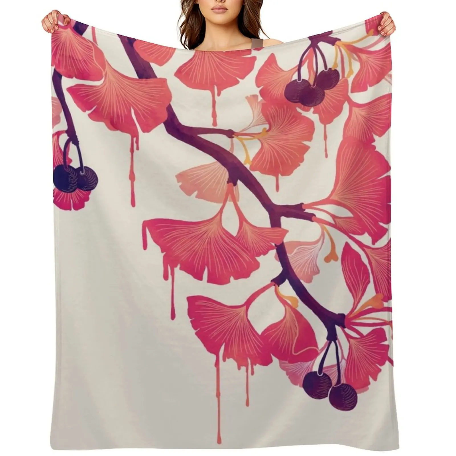 

O Ginkgo Throw Blanket halloween Sofa Quilt Fashion Sofas For Baby Blankets