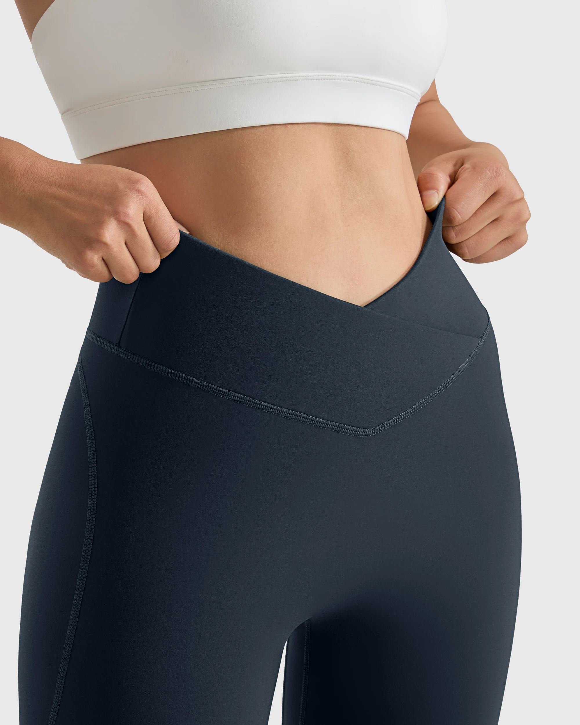 النساء الخامس عبر الخصر بعقب رفع طماق مع جيوب عالية الخصر اليوغا السراويل تجريب الجري الصالة الرياضية اللياقة البدنية الرياضة طماق الإناث