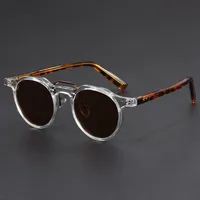 Retro Metal Frame Oval Sunglasses for Women Men Trendy Punk Round Sun Glasses Luxury Brand Designer Driving Shades