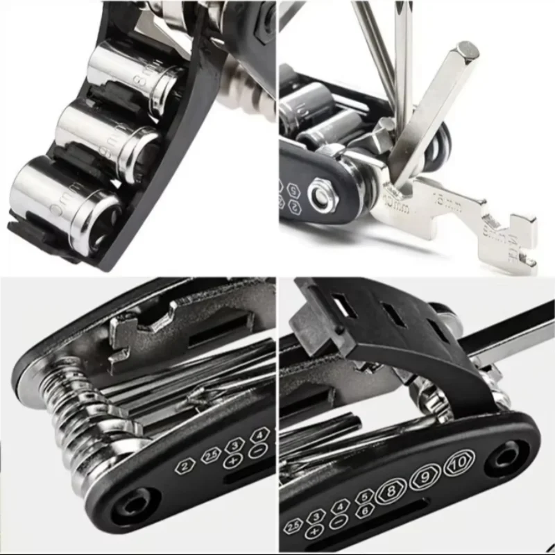 16 in 1 Bike Multitool Portable Multi-Functional Tools Emergency Maintenance Repair Cycling Mountain Bike Multitools For Bicycle