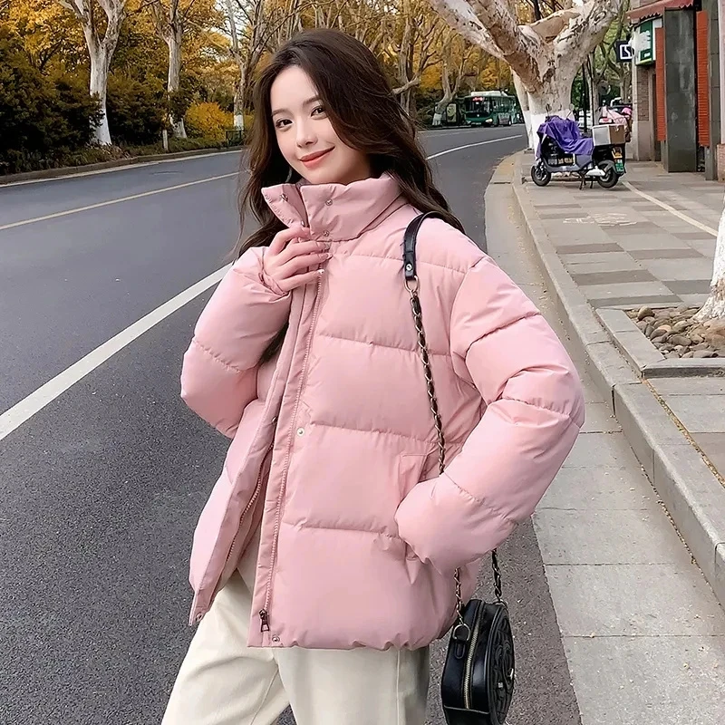 2023 New Winter Coat Women Parkas Snow Wear Coat Warm Cotton Padded Jackets Loose Puffer Parka Black Pink Outerwear Female