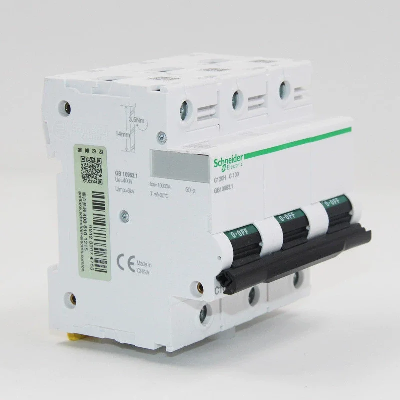 

Schneider Electric Air Switch C120H High Current Circuit Breaker 63a 80a 100a 125a 1P 2P 3P 4P Type C