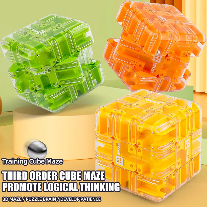 Logical thinking toy ball maze cube Educational Labyrinth Cube 3d Magic cube toy Puzzle Game diy fidget toy Adults children