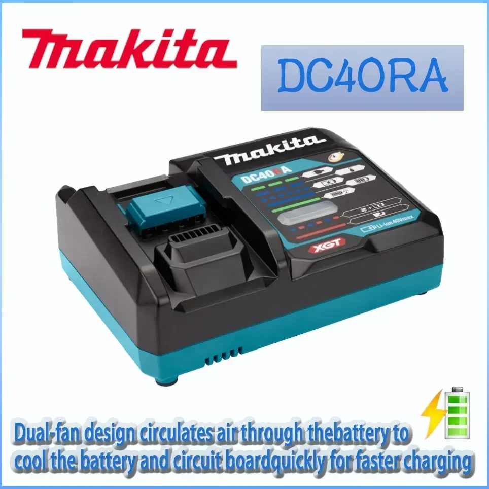 

Makita DC40RA 40V Max XGT Rapid Optimum Charger Digital Display Original 40V Lithium Battery Charger Dual Fan Design