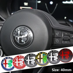 Car Front Hood Badge Rear Trunk Sticker Car Steering Wheel Badge Sticker For Alfa Romeo Giulietta Mito Giulia Stelvio Brera 147