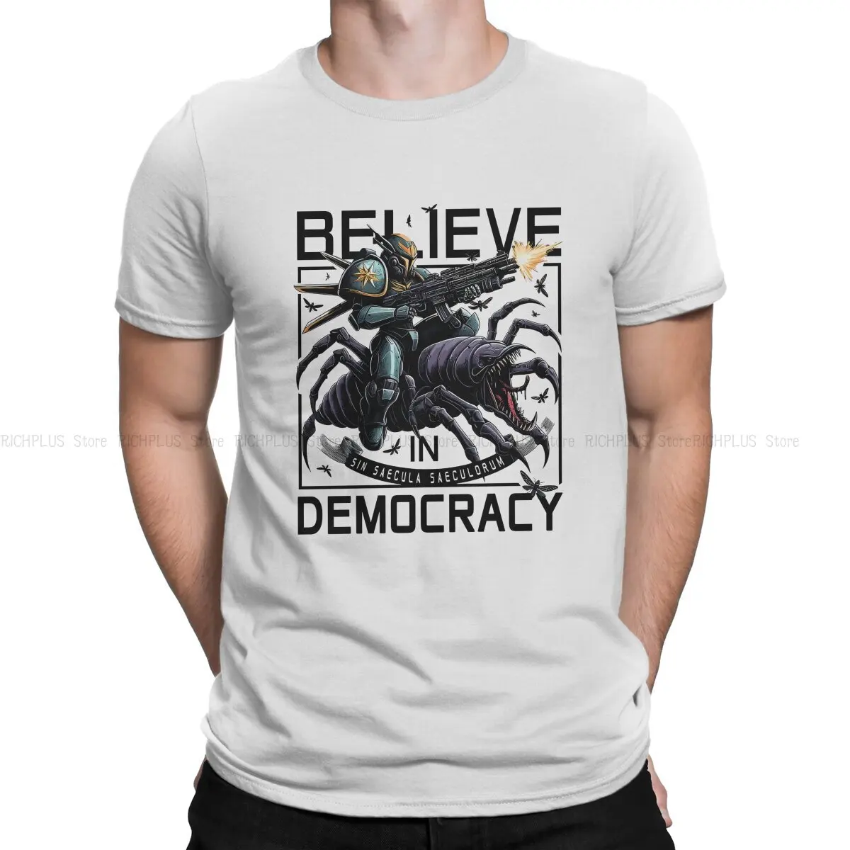 Believe in Democracy Special TShirt Helldivers Leisure Polyester T Shirt Summer Stuff For Men Women