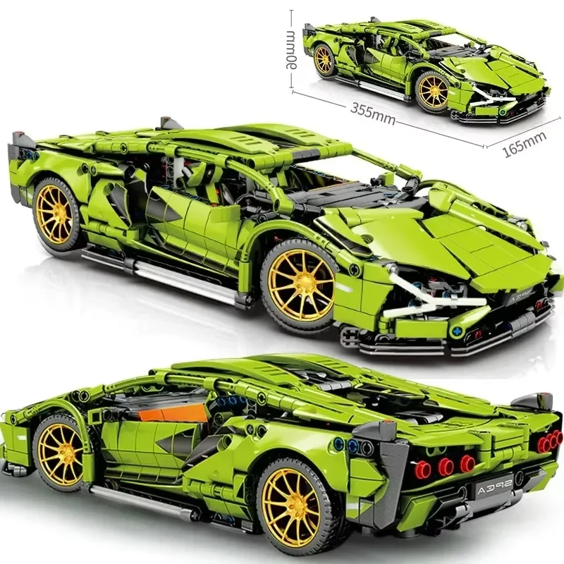 42115 1:14 Technical Sports Car Model Building Blocks Urban Machinery High-Speed Car Supercar Building Blocks Toy Children'S Gif