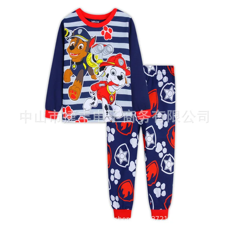 2pcs Paw Patrol Cartoon Pajamas Suit Chase Marshall Rocky Skye Children Long Sleeve Anime Home Clothes Boys Girls Gifts Apparel