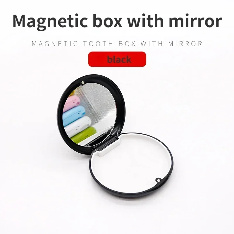 Dental Oral Orthodontic Braces Retainer Magnetic Portable Fake Teeth Box Tooth Case With Mirror Travel Denture Storage Box New