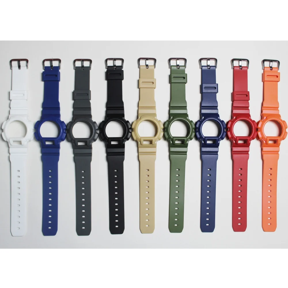 Strap and Bezel for DW-9052 / 9050 / 9051 / 004C / 9000 Watchband Waterproof Watch Band Straps and Cases Bezel