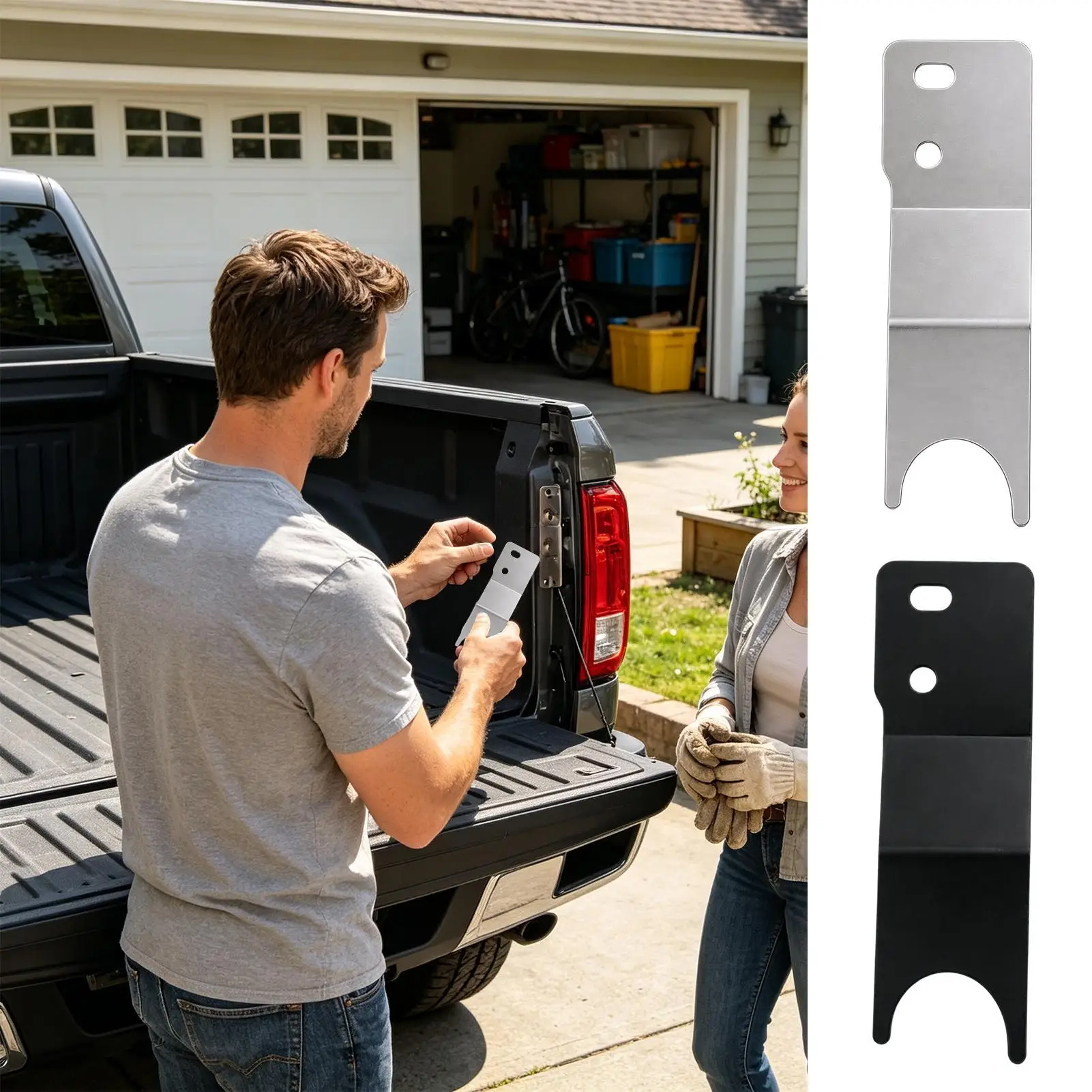 Tailgate Lock Stainless Steel Heavy-Duty Anti-Theft Protector Heavy-Duty Tailgate Guard For Pickup Security Cargo Bed Daily