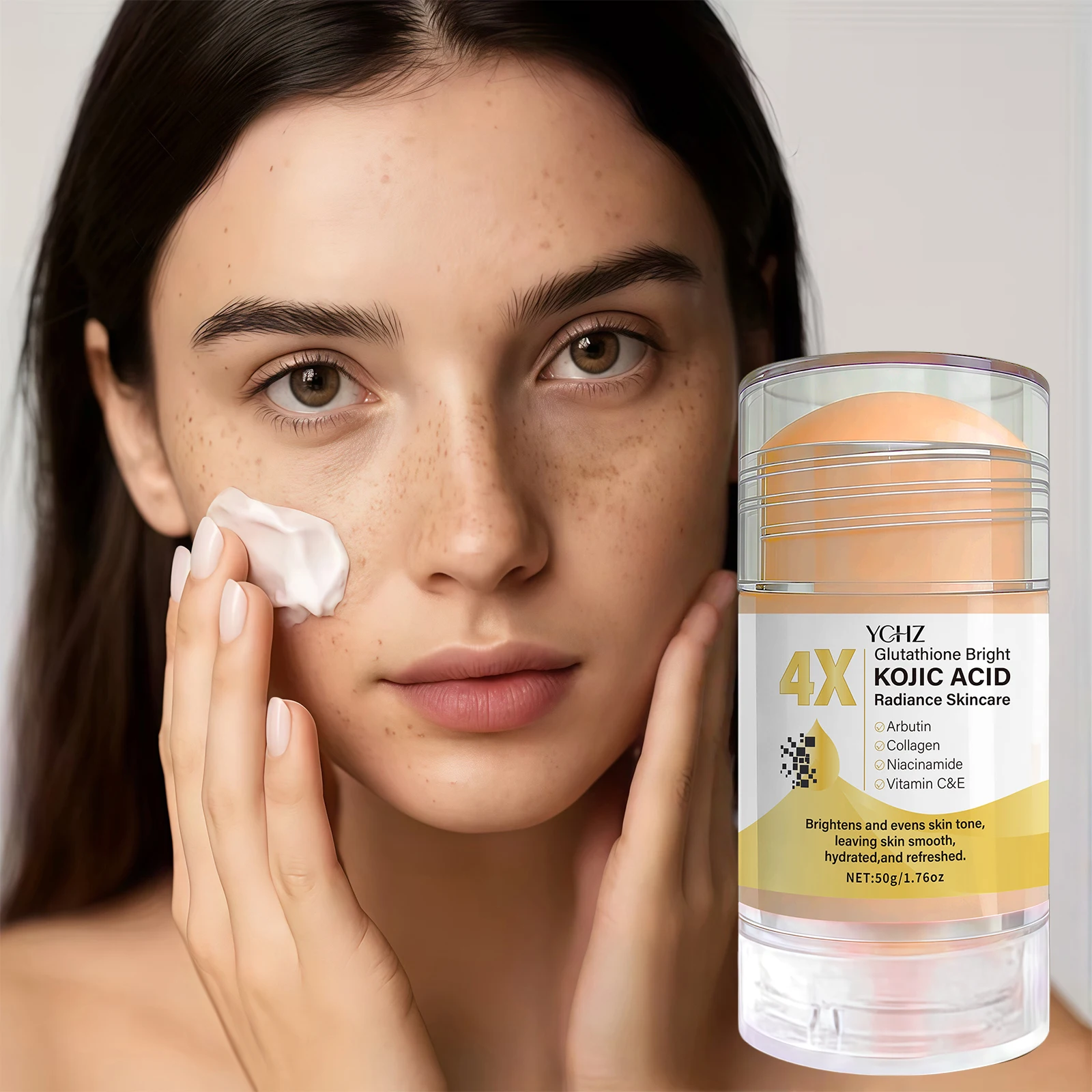Kojic Acid Cream Stick, Evens Out Skin Tone, Eliminates Dark Spots and Dullness - Non-Greasy, Suitable for Both Men and Women - Whitening and Moisturizing Cream, for Day and Night Use - 50g - view 3