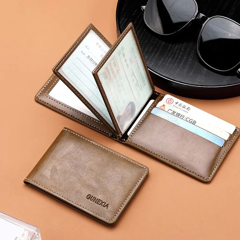 Coin Purse Minimalist Men'S Wallet Multi-Function Id Card Case Pu Driver'S Licence Holder For Business Casual Gift