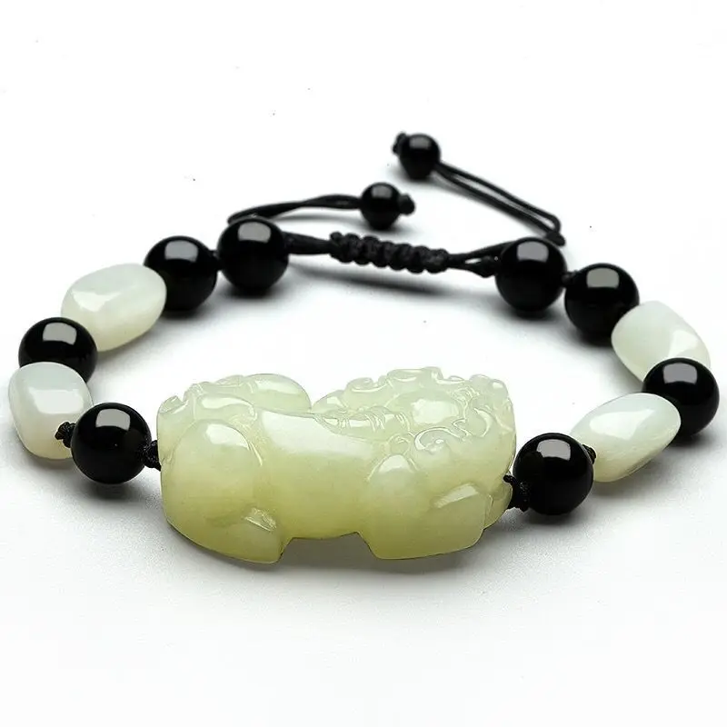 

Hetian Jade Pixiu Bracelet Wealth, Blessing, And Safety, Unisex