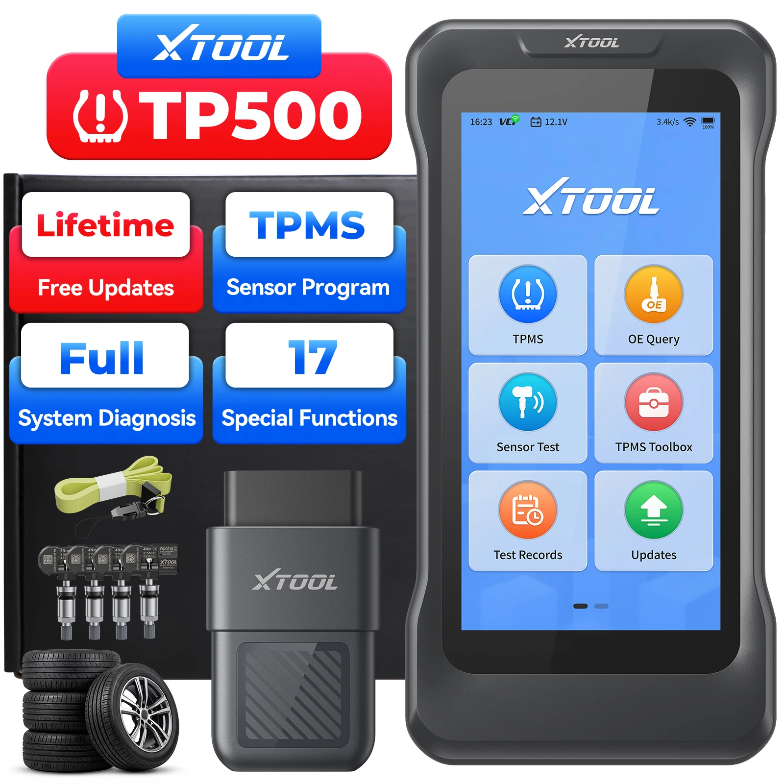 

Диагностический сканер XTOOL TP500 для программирования и диагностики всех систем автомобиля, TPMS, с 17+ функциями сброса, CANFD&DOIP, пожизненные бесплатные обновления