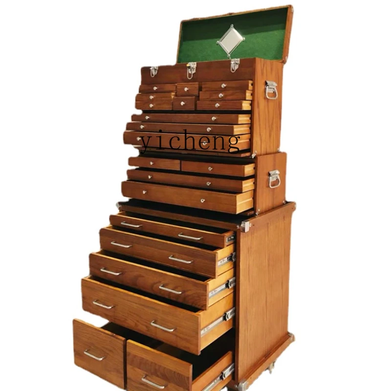 

Zk Bedroom Teak Combination Chest of Drawers Multi-Functional Tool Cabinet Jewelry Storage Cabinet