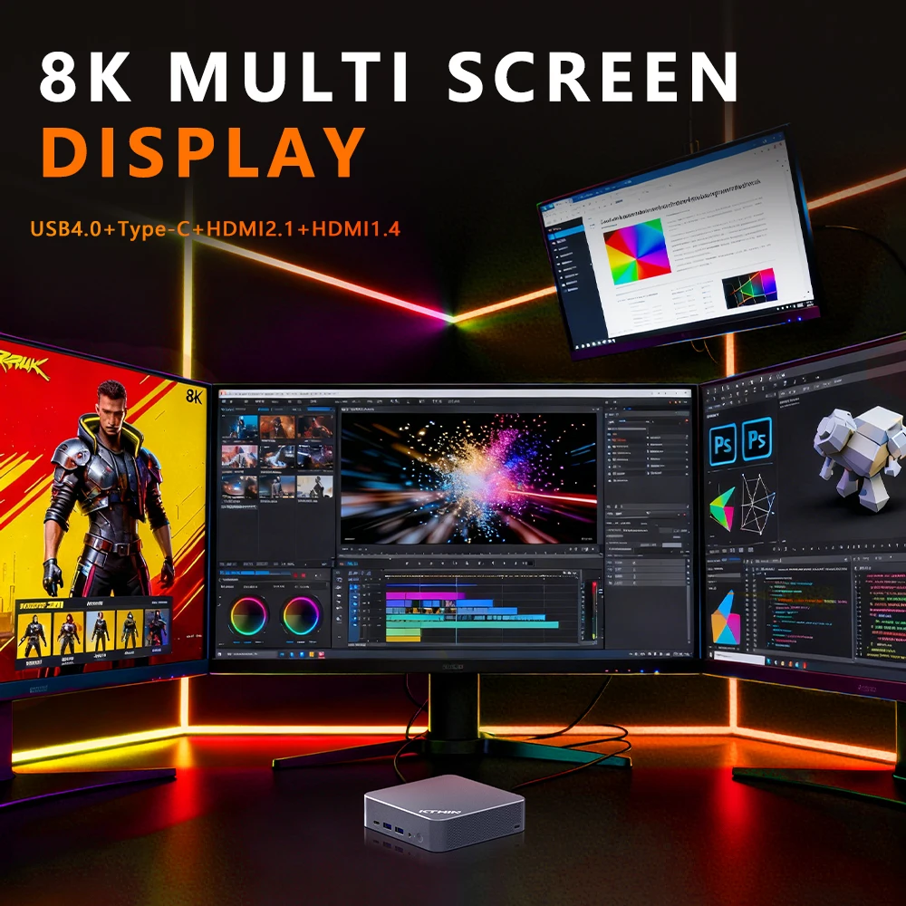 KTHIN MID3 미니 PC i7-1360P 5.0GHz WIFI6 BT5.2 미니 컴퓨터 DDR5 16GB RAM 512GB ROM 2.5G LAN USB4.0 미니 데스크탑 컴퓨터