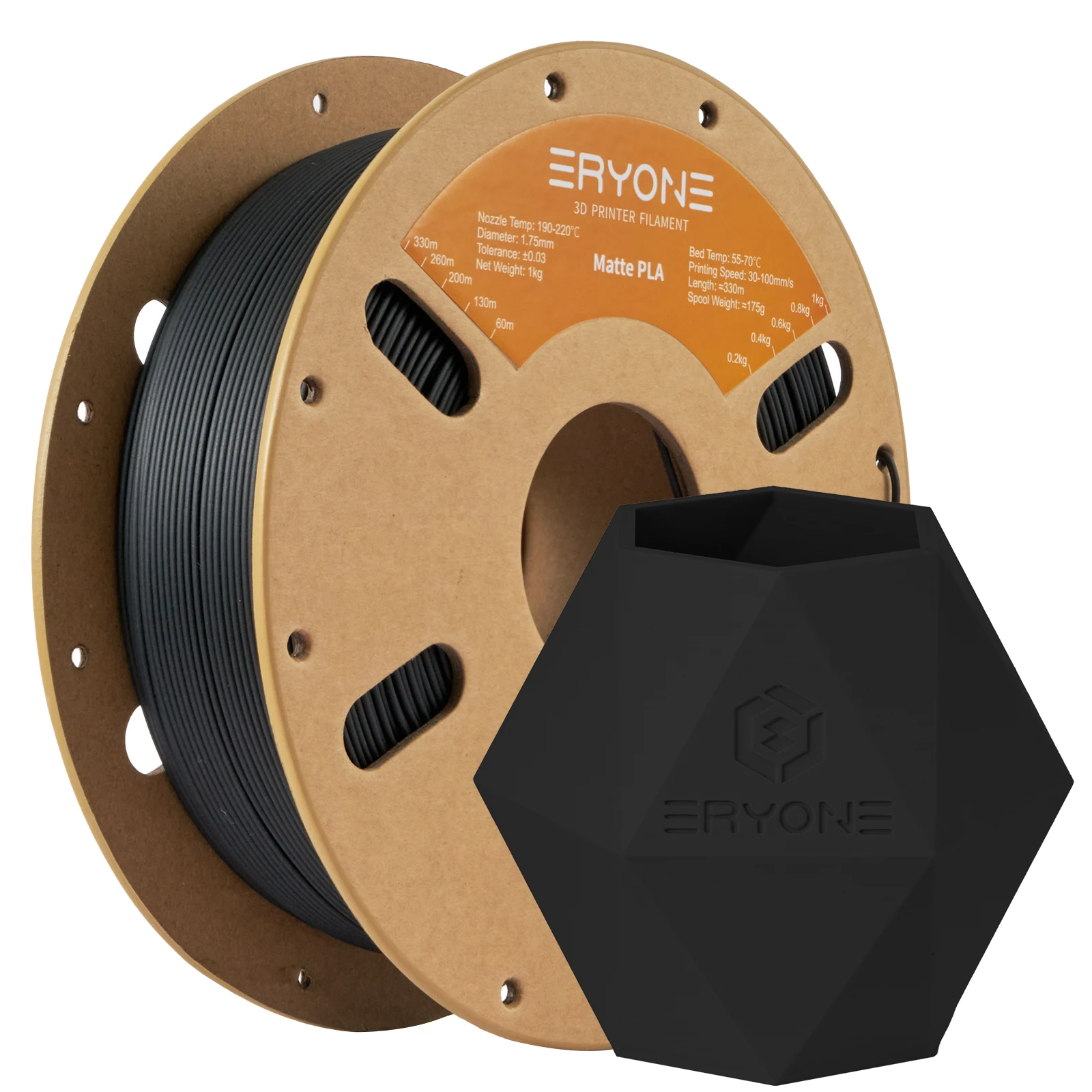 ERYONE 1KG Matt/HS-Matt PLA 3D-Drucker Filament 1,75mm, Premium Matt-Finish Blendfrei, Glatte Oberfläche Hochwertige 1kg Spule