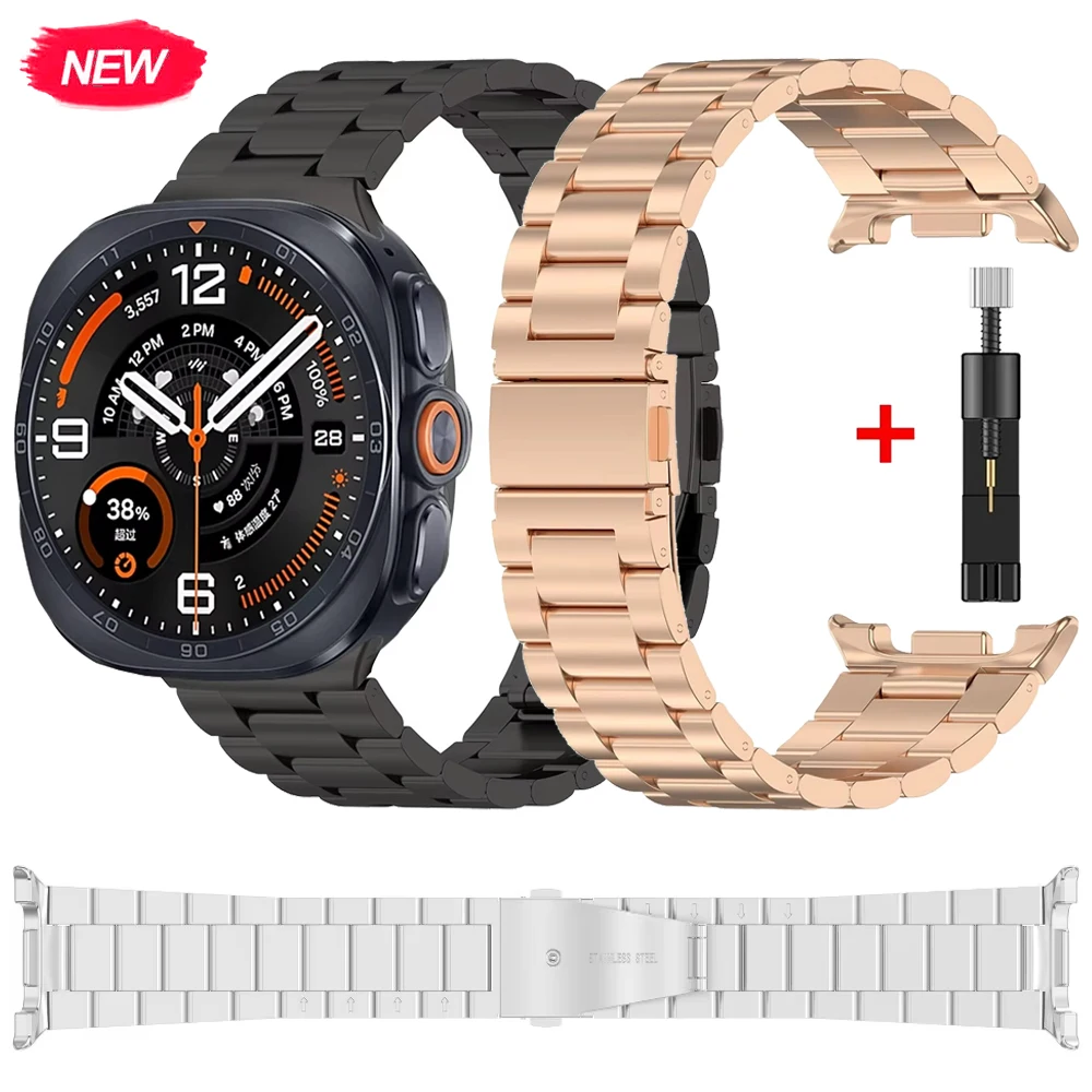 No Gaps Metal Strap for Samsung Galaxy Watch 9/8 44/40mm/8 Classic 46mm Bracelet for Galaxy Watch Ultra 2/2025 47mm Accessories