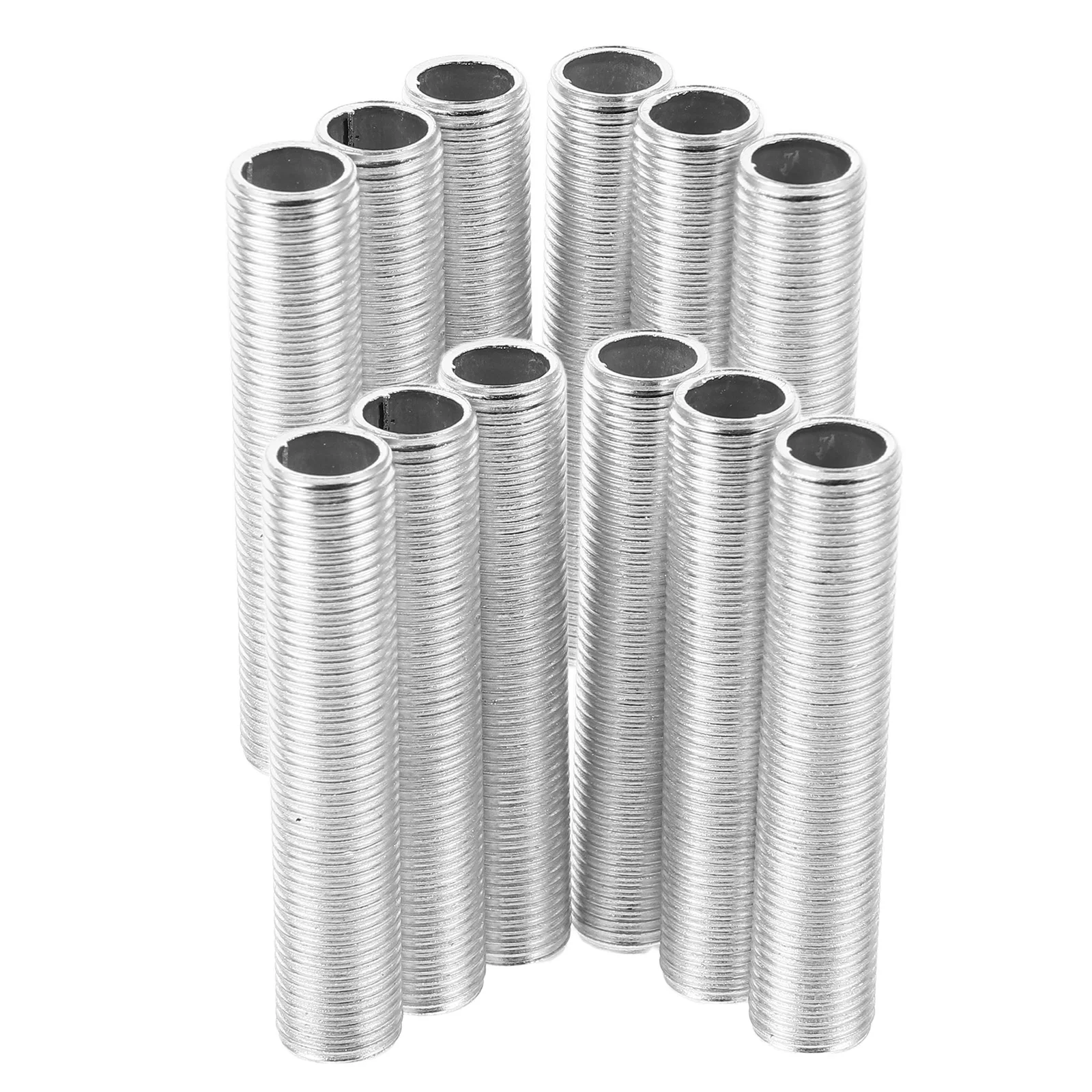 

20 Pcs Lamp Screw Rod Hardware Component Coupling Connector for Repairing Hollow Pipe Light Fixtures Zinc Plated Lamps Nipple