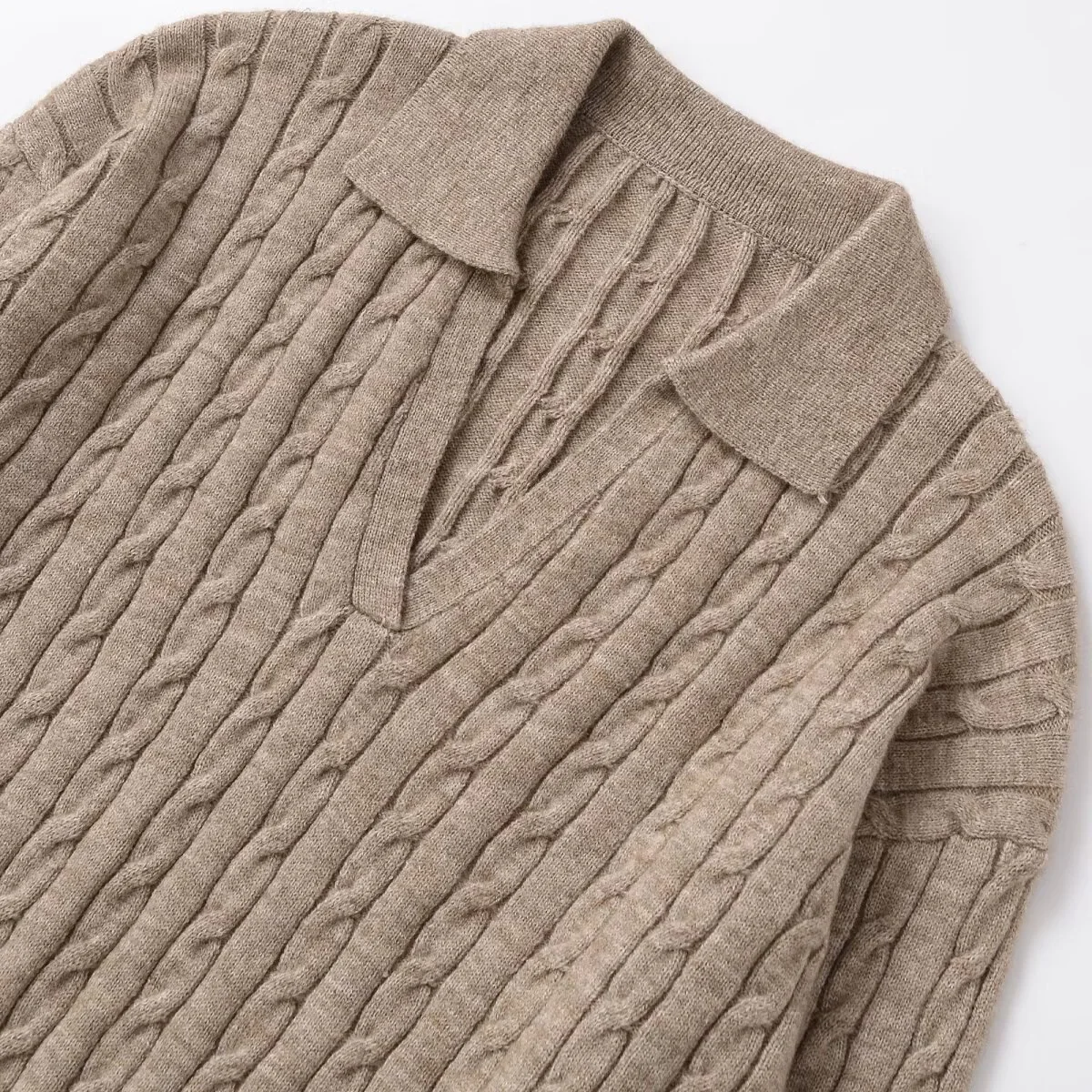 Suéter de punto acanalado informal para mujer, moda de otoño e invierno, blusa versátil de manga larga con cuello tipo Polo, Top holgado y cálido con efecto adelgazante