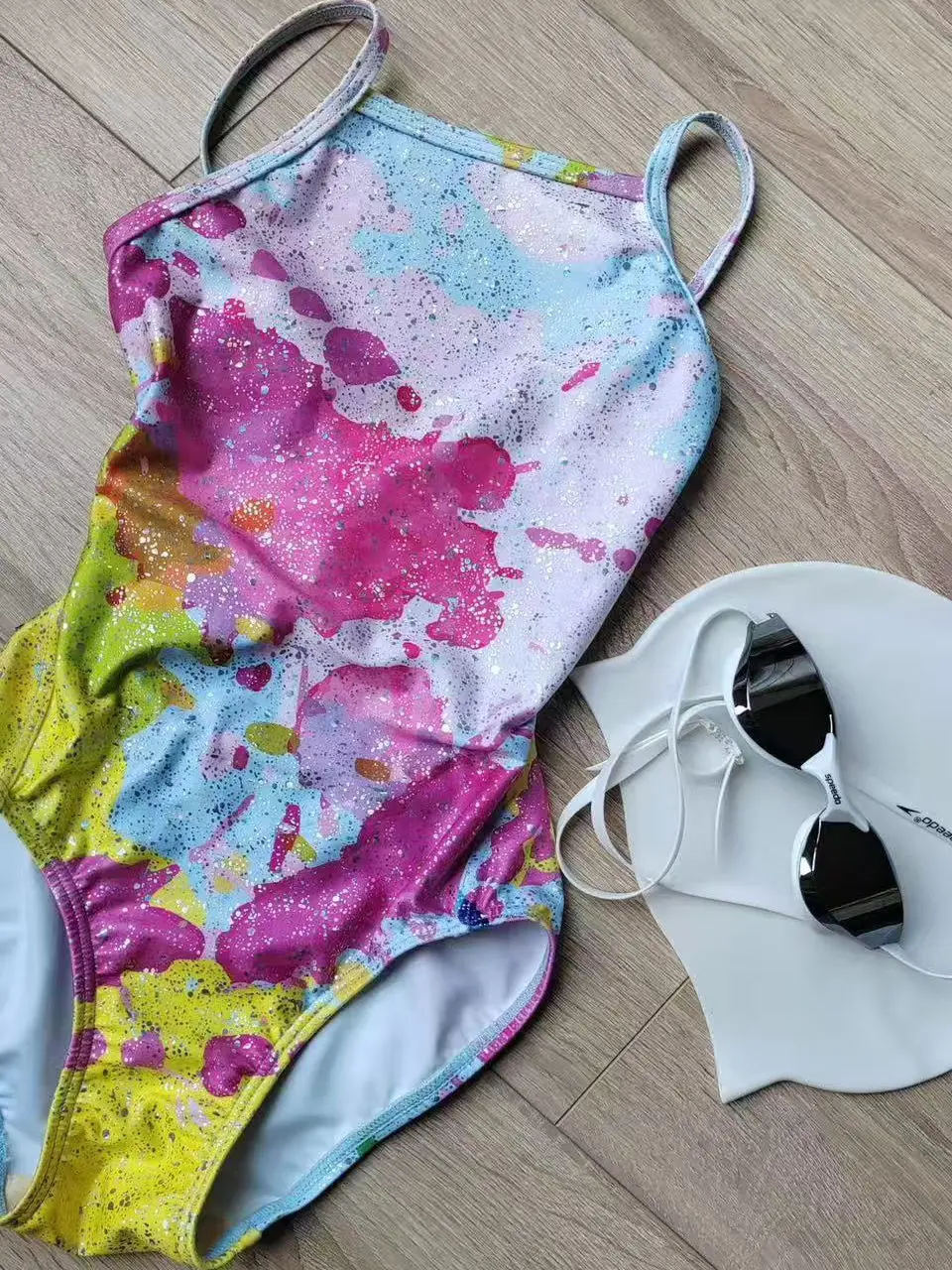 Professional Competitive One-Piece Swimsuit Women's Speed Racing Flash Gradient Sexy Backless Sports Advanced Feeling