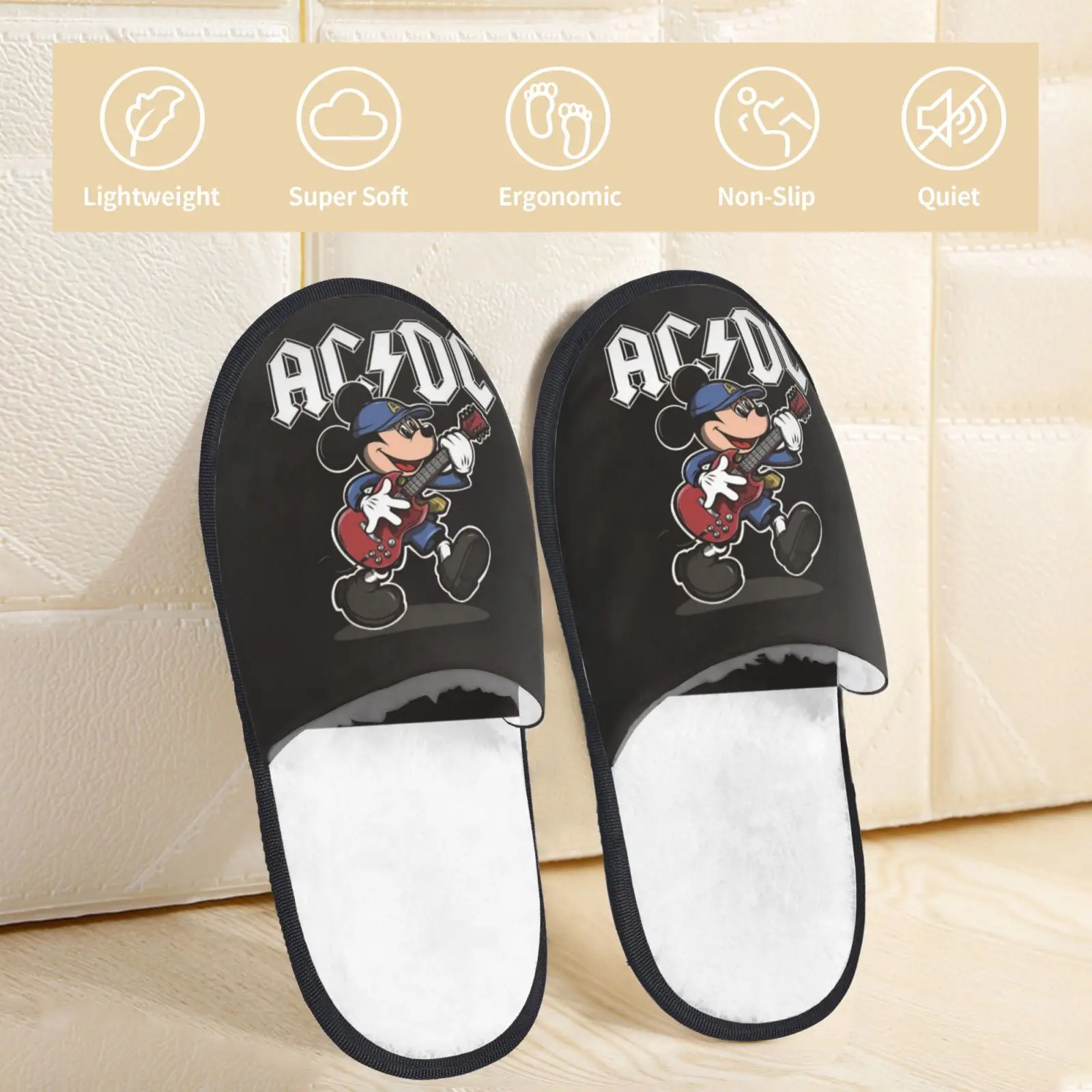 Mickey Mouse 3D Disney print Slippers Soft Warm Memory Foam Fluffy Slipper Indoor Outdoor Shoes Dropshipping image 3