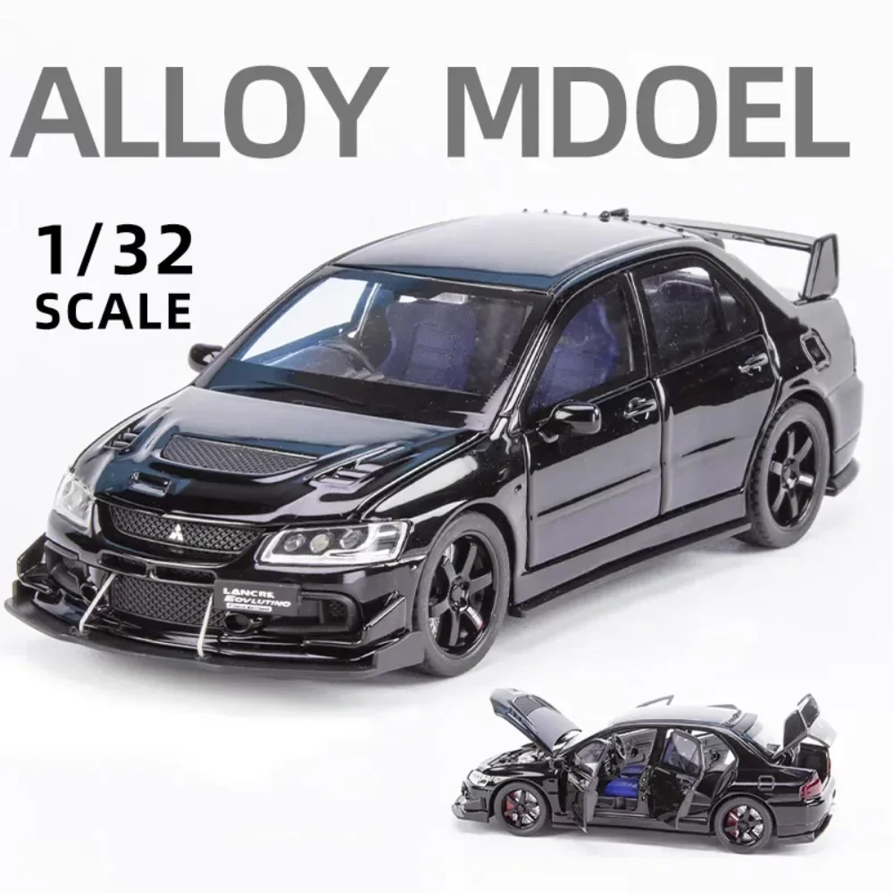 1:32 F1 Mitsubishi Evolution Alloy Supercar Model Diecast Toy Doors Opened Miniature Cars Sound Light Pull Back Vechie Kids Gift